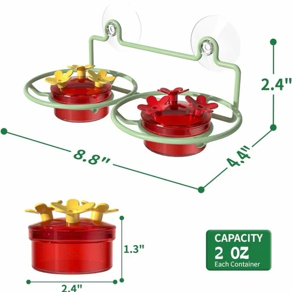 Hummingbird Feeder with Red and Yellow Flowers - Picture 3 of 9